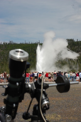 Telescope and geyser.